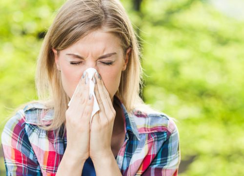 Woman with allergies