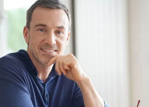 Healthy man after chronic disease management