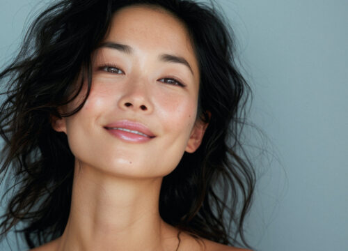 Photo of a happy, middle-aged woman with good skin after ICON™ IPL treatments
