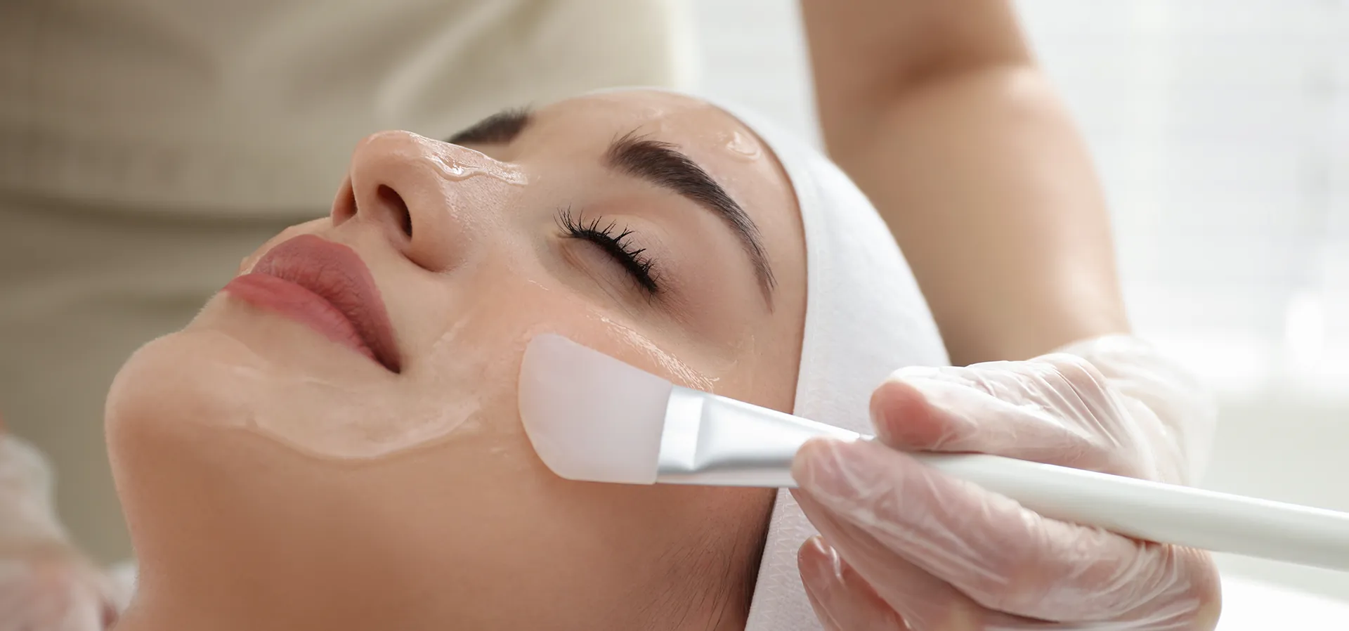 Photo of a woman getting a peel