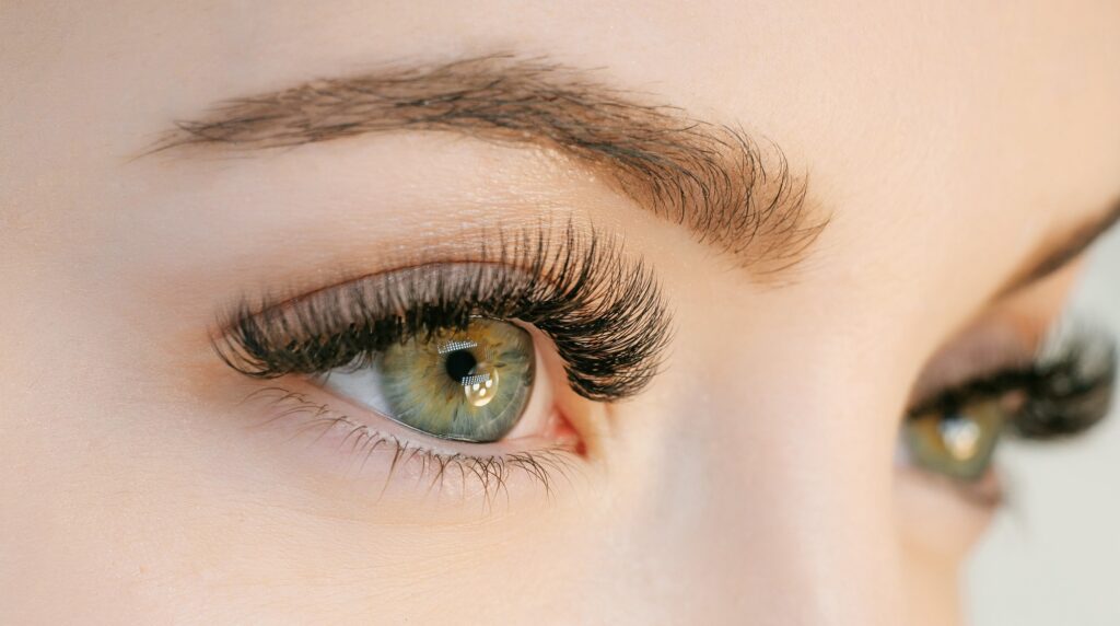 Photo of a woman's brow and lash