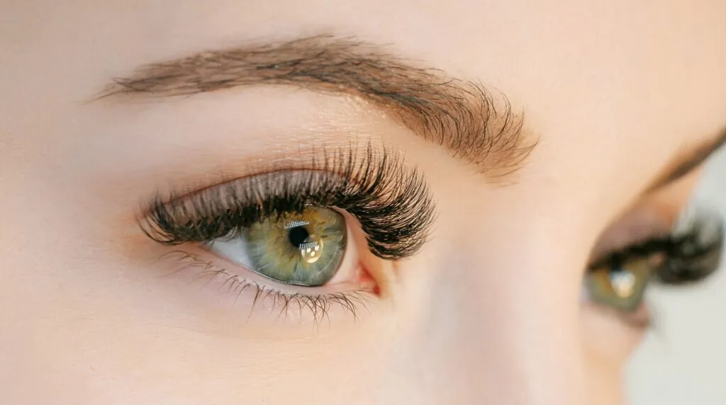 Photo of a woman's brow and lash