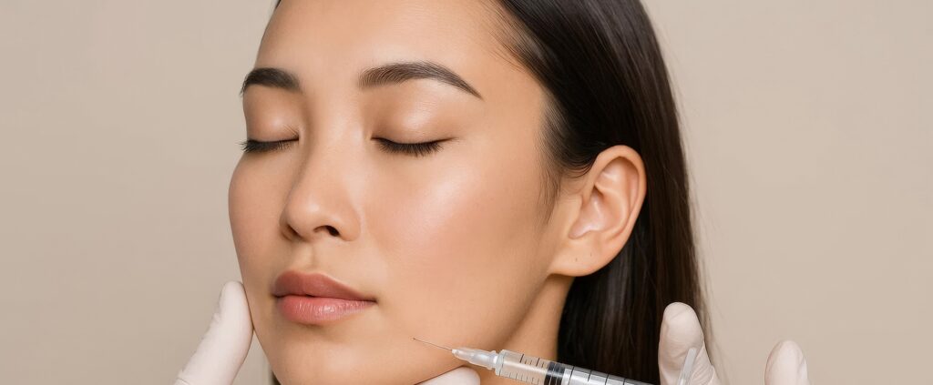 Photo of a woman getting dermal fillers